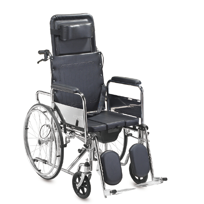 Top Longmax รถเข็นผู้ป่วยแบบปรับเอนนอน-นั่งถ่าย (Functional Commode Wheelchair) รุ่น ALK608LGC-46 ตัวโชว์