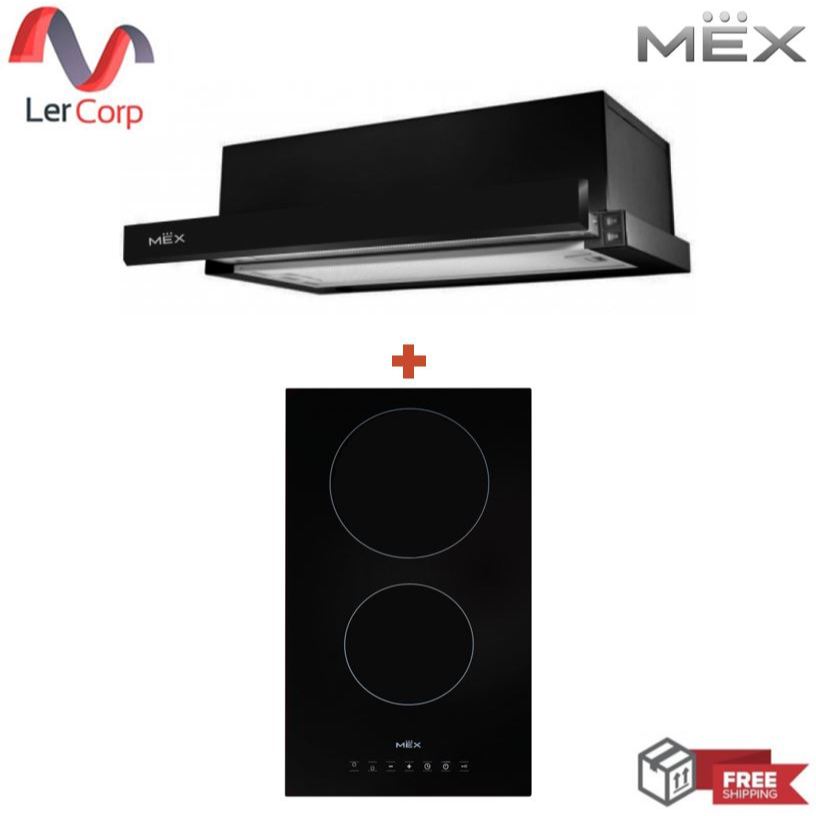 (Mex) เครื่องดูดควันสลิมไลน์ รุ่น SL226B สีดำ + เตาไฟฟ้าฐานเซรามิก MEX รุ่น HVC232