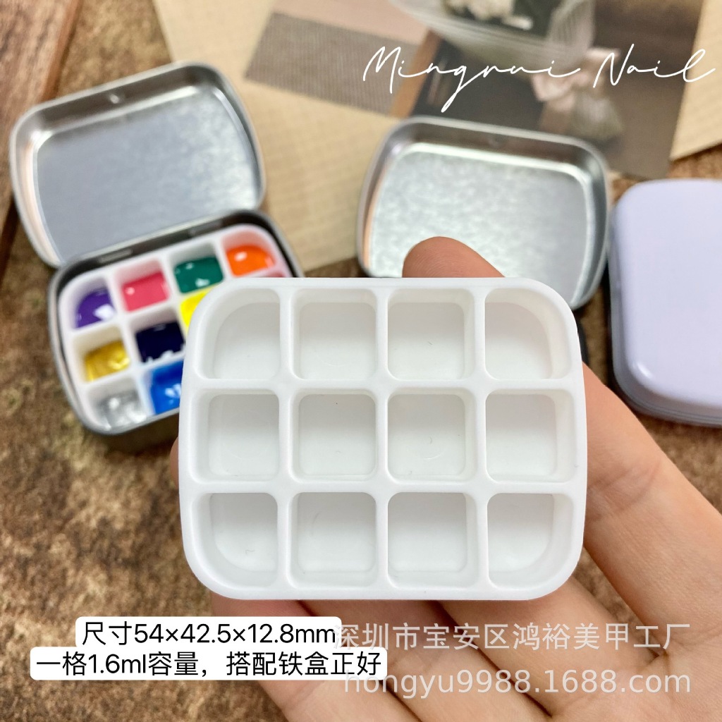 จานสีใส่สีเพ้นเล็บ 12ช่อง