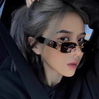 COD❤️แว่นตากันแดดกรอบโลหะเหลี่ยมหรูหราสไตล์เกาหลีแฟชั่นUV400ป้องกันรังสียูวีแว่นกรองแสงสำหรับผู้ชายและผู้หญิง-a.one