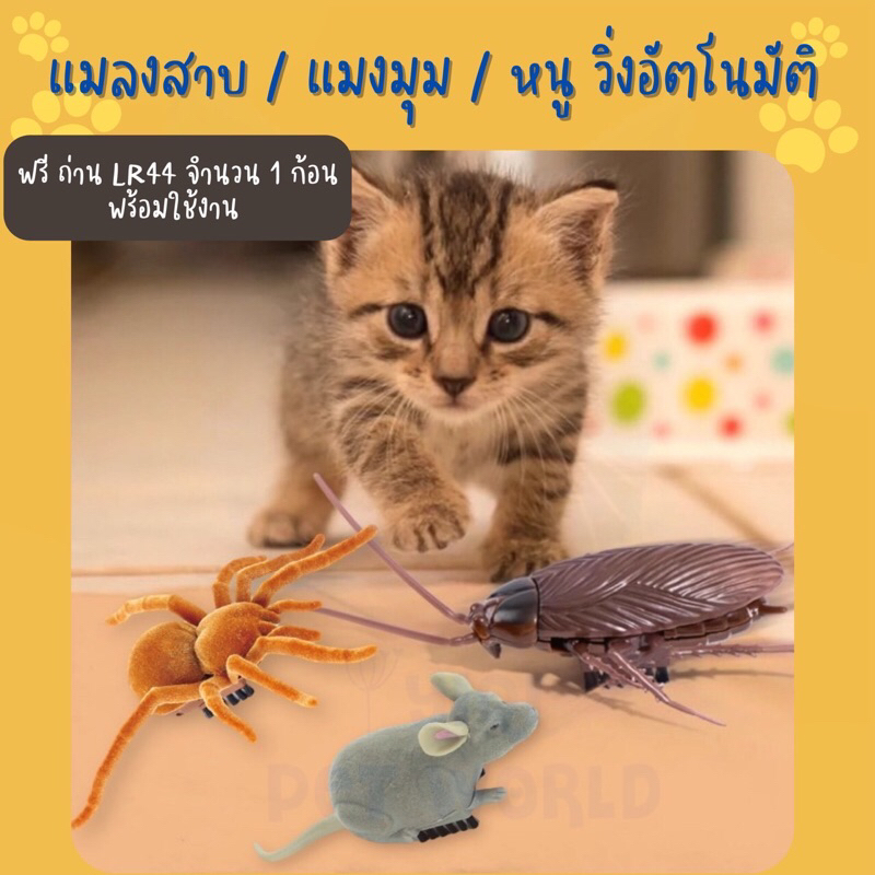 🔥(ส่งด่วน/ส่งไว) ของเล่นแมว แมลงสาบ หนู แมงมุม วิ่งอัตโนมัติ สัตว์เลี้ยง หนูบังคับ หนูไฟฟ้า (Y041)