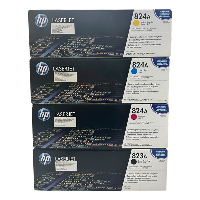 หมึกแท้ HP 823A HP CB380A / CB381A / CB382A / CB383A สำหรับ HP Color LaserJet CP6015n/PC6015xh/CP601
