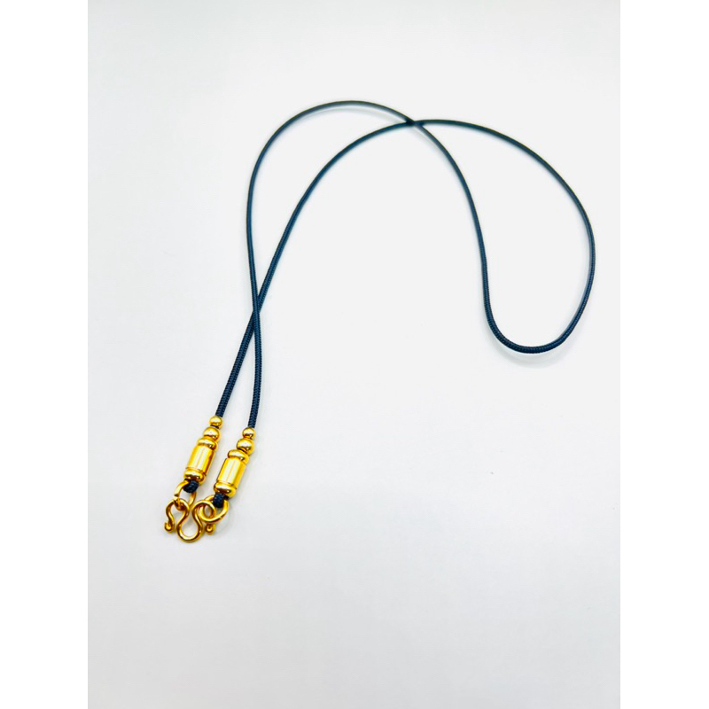 สร้อยคอ“เชือกร่มนอกขนาด2มิล”แต่งทองเลเซอร์24k ไม่ลอกไม่ดำ ความยาวเลือกที่ตัวเลือกสินค้า