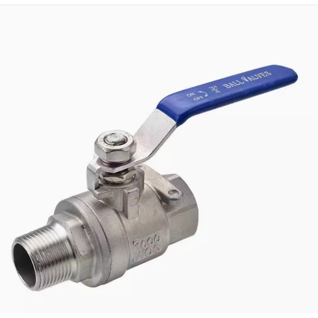 บอลวาล์วเกลียวภายในและภายนอก 304 สองชิ้น