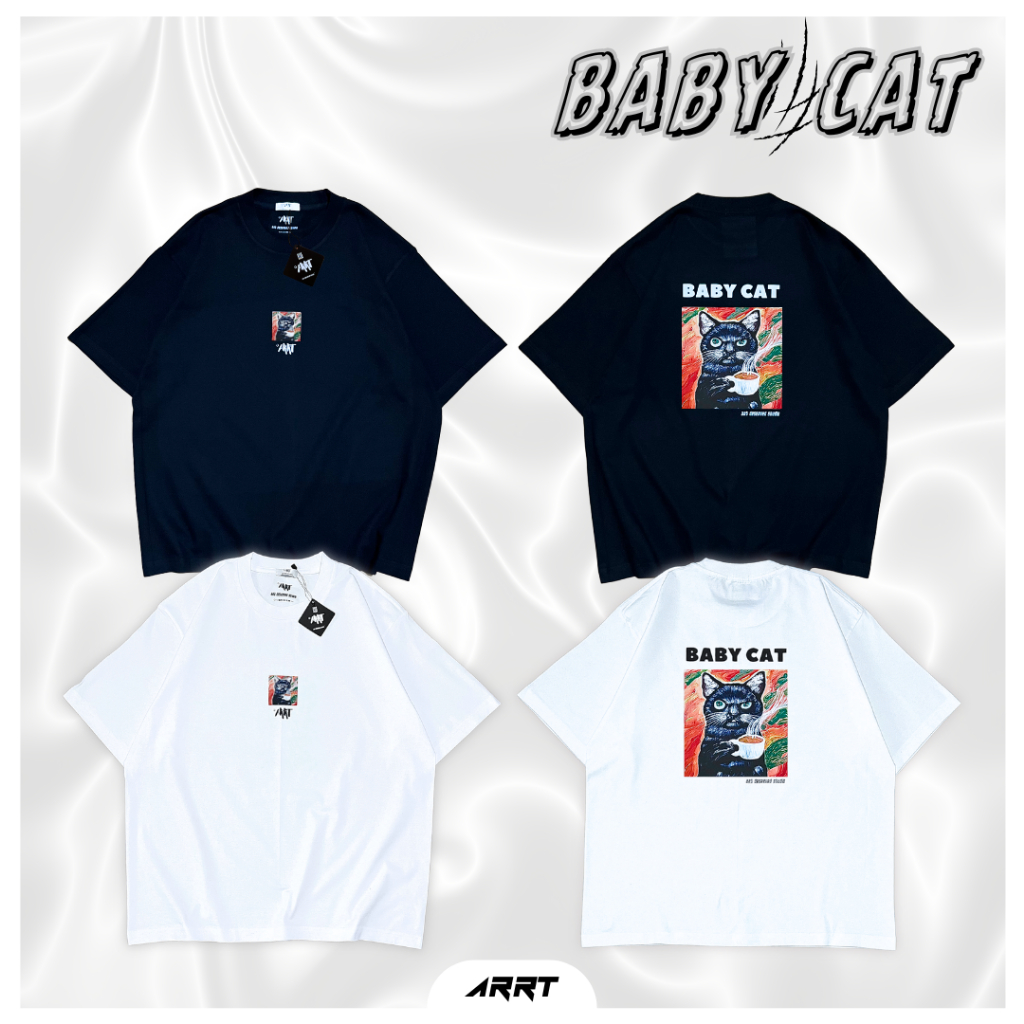 [ ARRT ] - เสื้อยืด Oversize ลาย BABY CAT