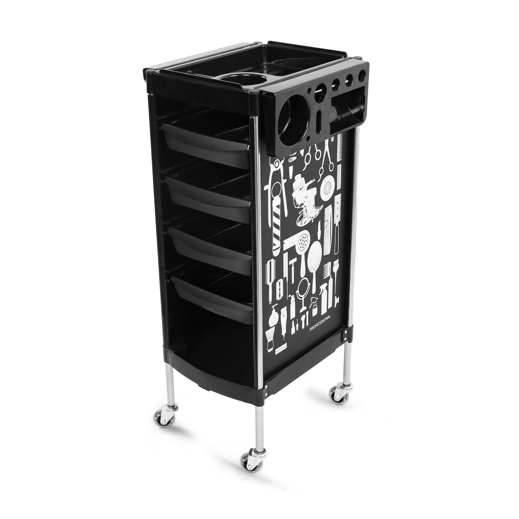 รถเข็นตัดผม 6ชั้น ที่เก็บเครื่องมือช่างทำผม รถเข็นเสริม สวย ชั้นวางไดร์เป่าผม รถเข็นร้านเสริมสวย E55 - รูปที่ 6