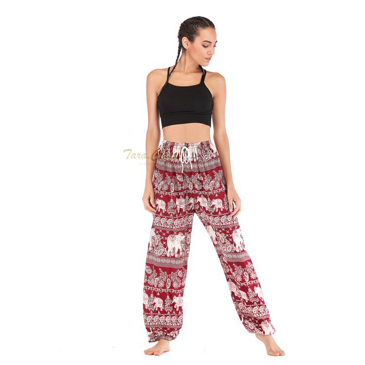 COM504 TARA Pants กางเกงช้างจั๊มปลายขา เอวยางยืด มีสายในตัว  ผ้าไหมอิตาลี ผ้าเบาใส่สบาย ผ้าดี ไม่ขาดง่าย ช้างไม่กลับหัว ราคา ถูกที่สุด ดีลบีเคเค แกลเลอรีภาพที่ 2