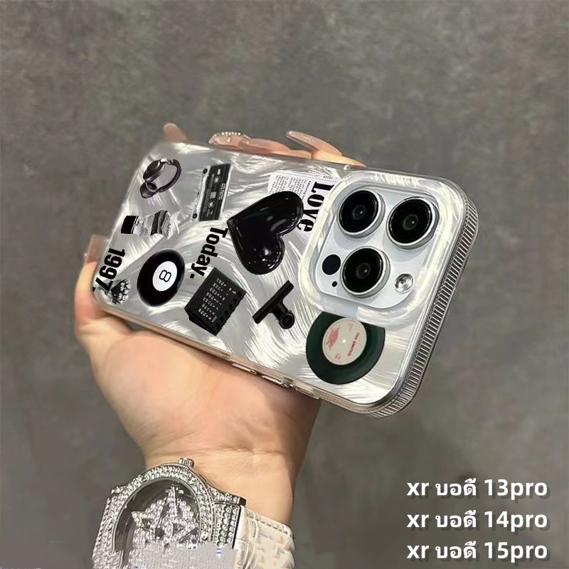 ส่งจากไทย โปร่งใส Love heart แฟชั่น เคส for iPhone XR body 14Pro 13Pro เคสไอโฟน Xr บอดี้ 13Pro body 15pro case อ่อนนุ่ม