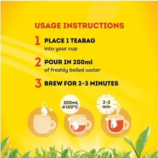 Lipton ชาลิปตันแบบซองจุ่ม กล่อง 100 ซอง × 2 กรัม มีเรทส่งทักแชต
