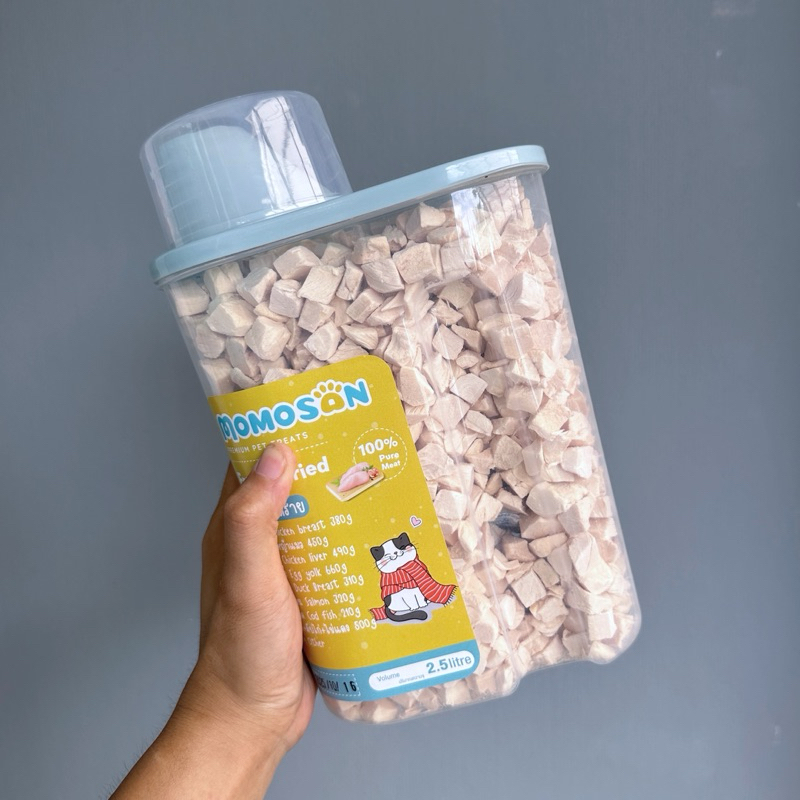 ขนมฟรีซดรายแมว Momosan 2.5L เนื้อสัตว์ 100% ไม่เค็ม ขนมหมา ขนมแมว อกไก่ แซลมอน ไข่แดง หญ้าแมว อาหารหมา อาหารแมว - รูปที่ 6