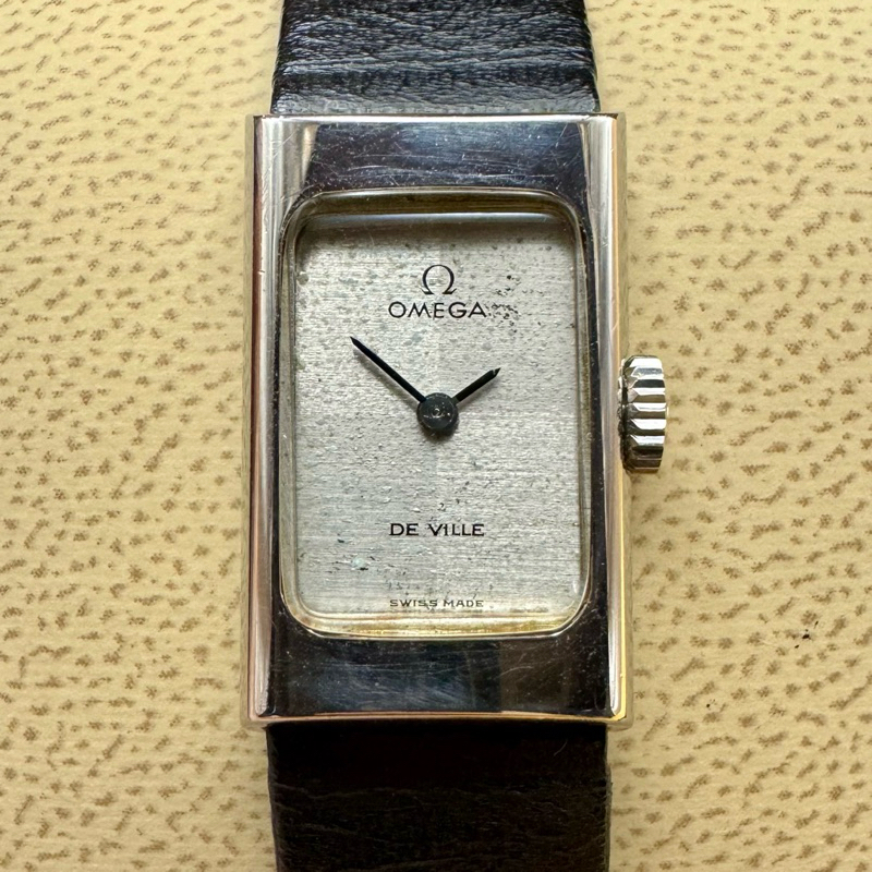 OMEGA DE VILLE Hand Winding Watch Silver Dial Steel Square Lady