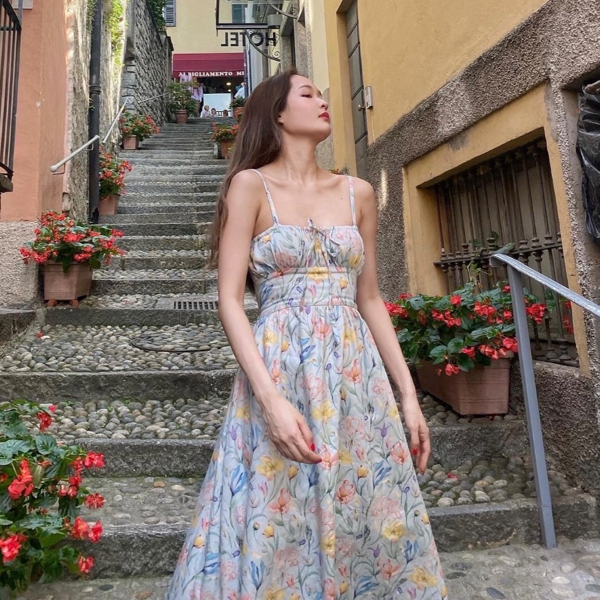 PEONYY.PETAL Resort collection 23’ dress เดรสยาวลายดอกไม้ มีลูกเล่นเปิดหลัง สายลูกไม้ คุณหนู