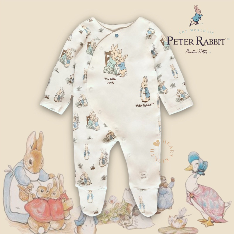 Peter Rabbit 🐰🇬🇧 ชุดเด็ก ชุดนอนคลุมเท้า ชุดนอนเด็ก ลายปีเตอร์แรบบิท ชุดเด็กอ่อน ชุดเด็กแรกเกิด จากอั