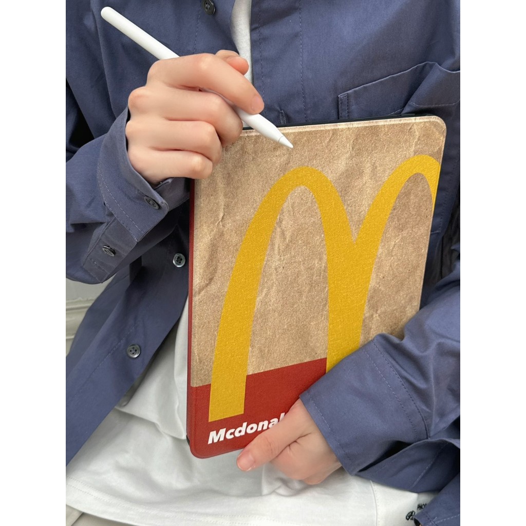 🔥พร้อมส่ง🔥เคสiPadหมุน 360°Acrylic McDonald's Gen9 ช่องใส่ปากกาขวา Air6 Air7 11/13 Gen11เคสไอแพดPro13