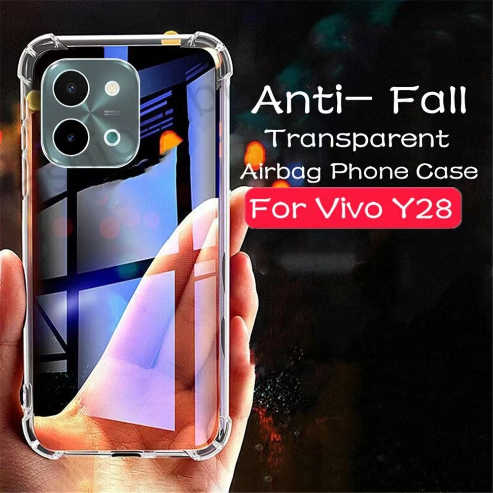Vivo Y28S 5G/Y28 4G/Y28 5G/Vivo Y18/Y100 5G/Vivo Y03(ส่งในไทย)เคสTPUใสกันกระแทกแบบคลุมกล้องVivo V30 