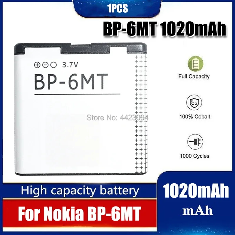 แบตเตอรี่ แท้ BP-6MT สำหรับ Nokia 6720C E51 E51i N78 5610 6110 N82 N81 6720 BP6MT BP 6MT ความจุแบต 1