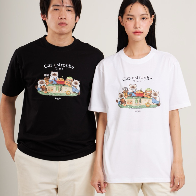 korulu Cat-astrophe | Basic T-Shirt เสื้อยืดสกรีนลาย คอตตอน Cotton USA นู๊มมม ทน สู้ทุกความร้อน