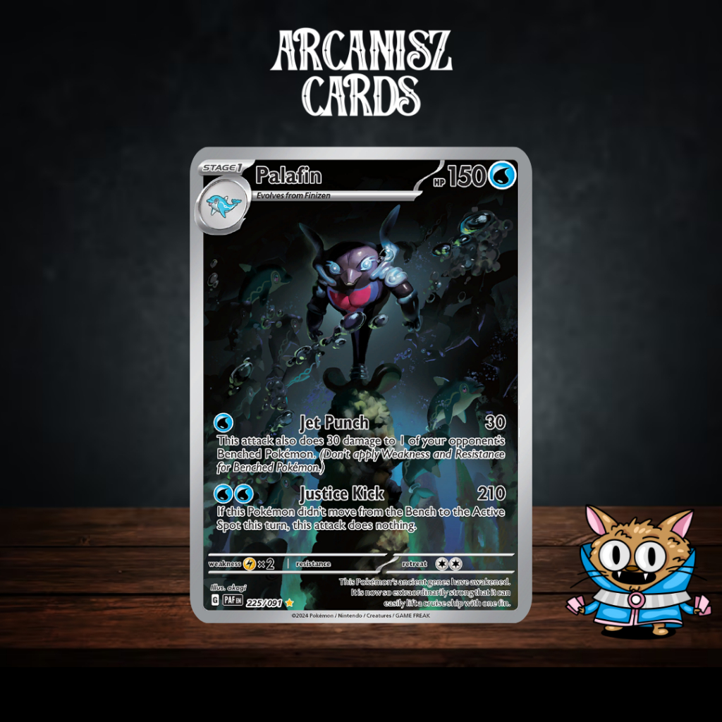 Paldean Fates Palafin Illustration Rare 225/091 การ์ดโปเกม่อนภาษาอังกฤษ