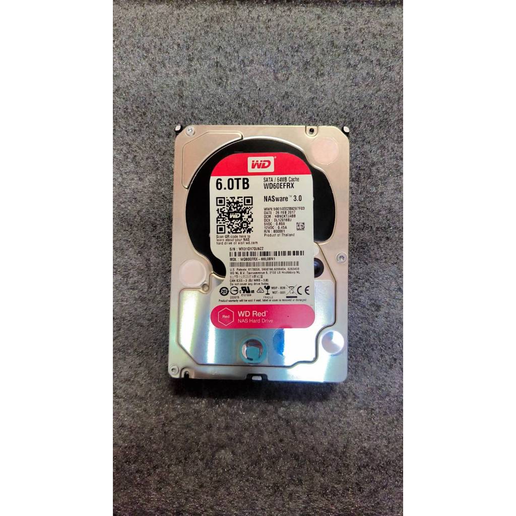 WD RED 6TB HDD 5400RPM SATA3 64M WD60EFRX มือสอง