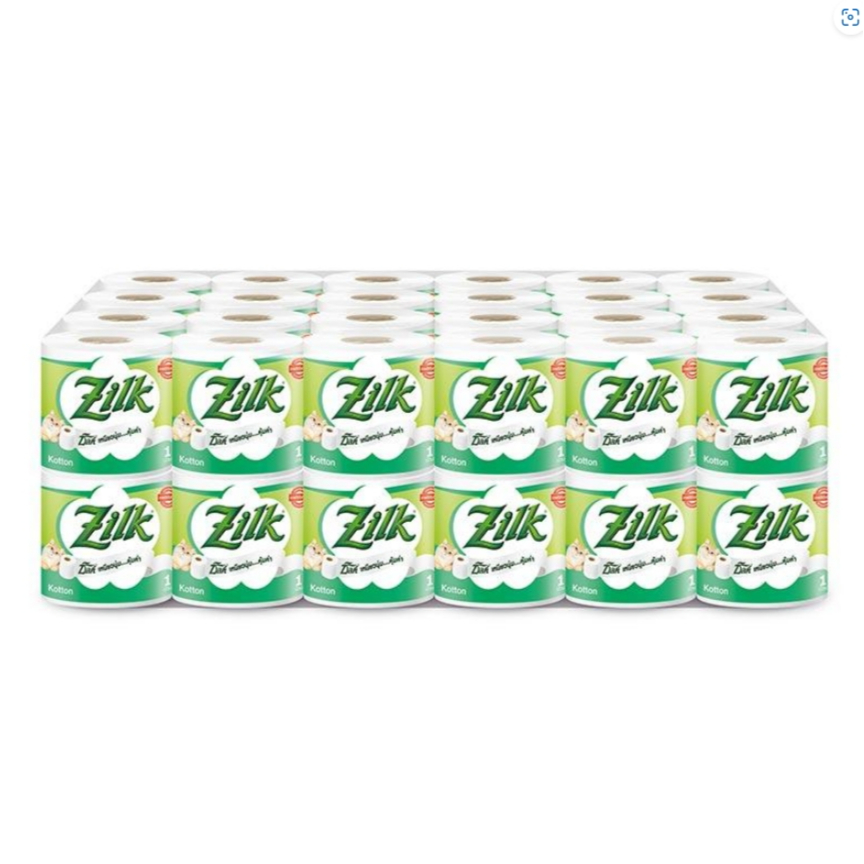 ซิลค์ คอตตอน กระดาษชำระ 48 ม้วน ZILK Cotton Tissue Paper Roll Pack 48