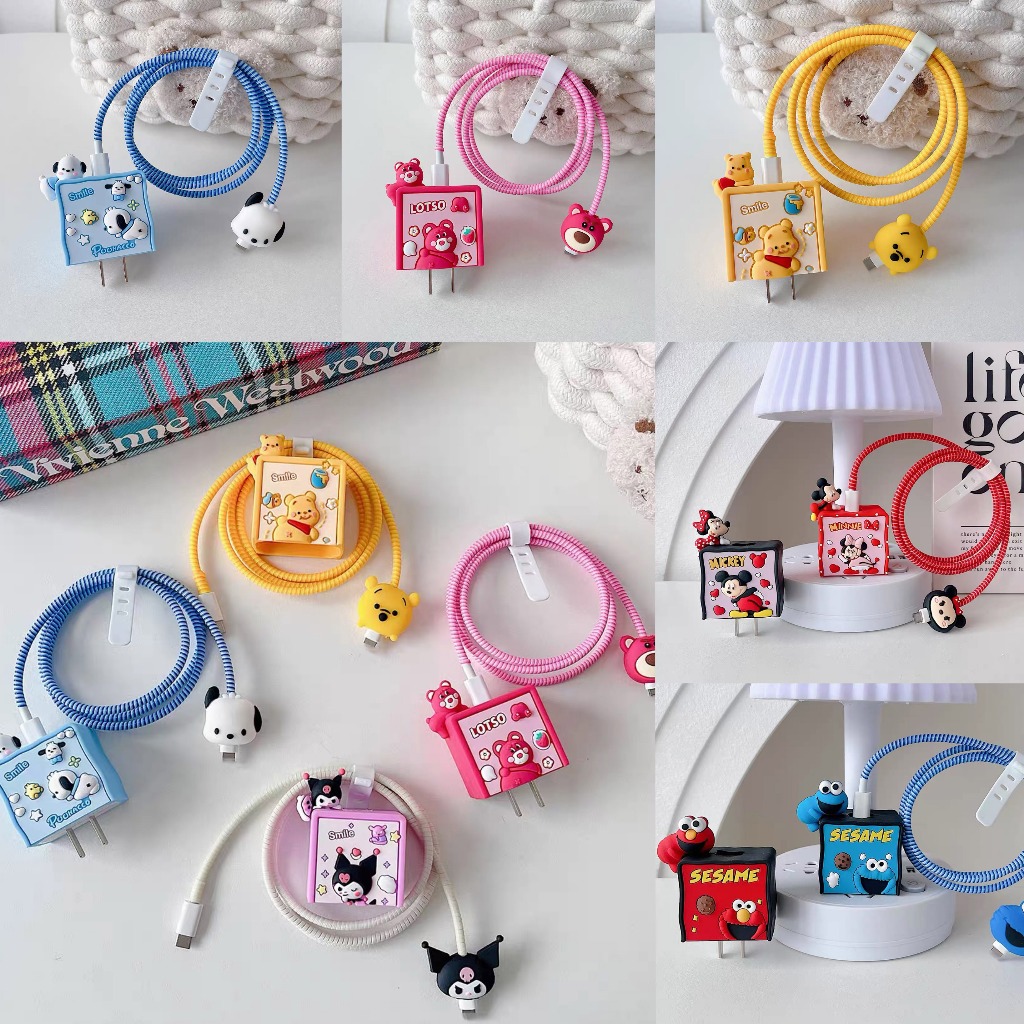🇹🇭🇹🇭【พร้อมส่ง จากไทย 18w/20w】เคส สำหรับ ไอโฟน Apple Power Adapter 18W/20W ลายการ์ตูนน่ารัก Cable Bite ตัวถนอมสายชาร์จ