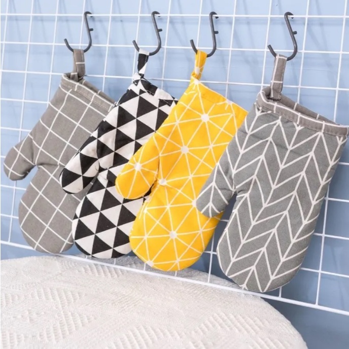 🌈สินค้าพร้อมส่ง🌈ถุงมือไมโครเวฟ 3สี ผ้าฝ้ายและผ้าลินิน - รูปที่ 2