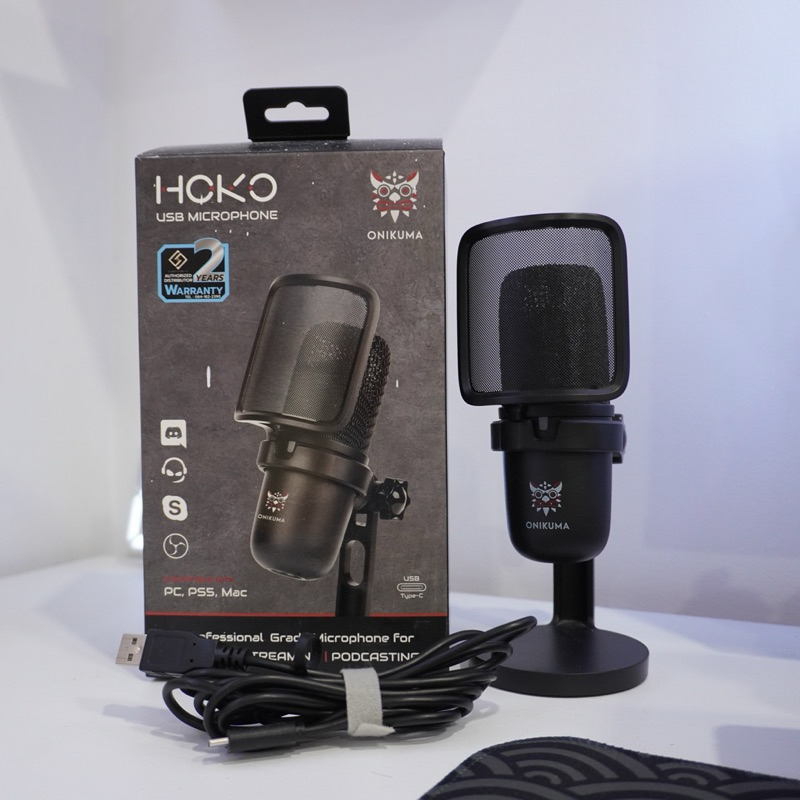 (มือสองเหมือนใหม่) ONIKUMA HOKO MICROPHONE ไมค์สตรีมมิ่ง ASMR Podcastไมค์ตั้งโต๊ะ