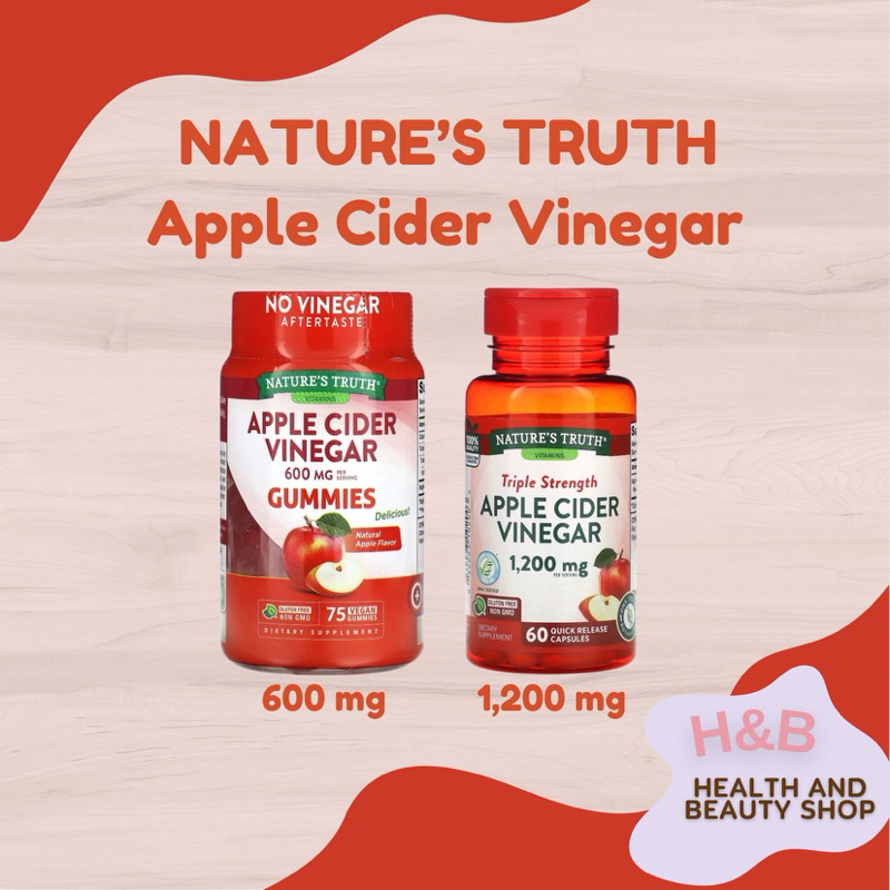 Nature's Truth Apple Cider Vinegar แคปซูล/เยลลี่ แอปเปิ้ลไซเดอร์ เวเนก้า 600/1200 mg