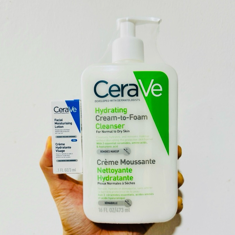 ของแท้ % Cerave Hydrating CREAM-TO-FOAM Cleanser 473 ml
