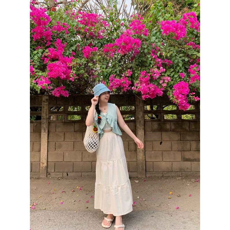 Tulip🌷เสื้อครอประบายเฉียงผูกเชือกด้านหน้าผ้าฝ้าย - รูปที่ 7