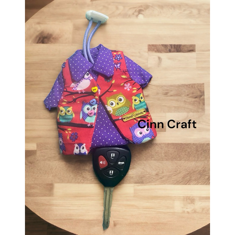ที่ครอบกุญแจผ้า 🗝️Key cover🔑ขนาดตัวเสื้อ  10cm*10cm เก็บกุญแจ สไตล์มินิมอล  รถ/บ้าน/..บุใยนิ่มๆ