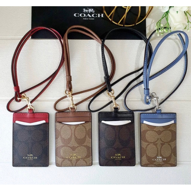คล้องบัตรพนักงาน Coach F63274 Id Lanyard In Signature Canvas