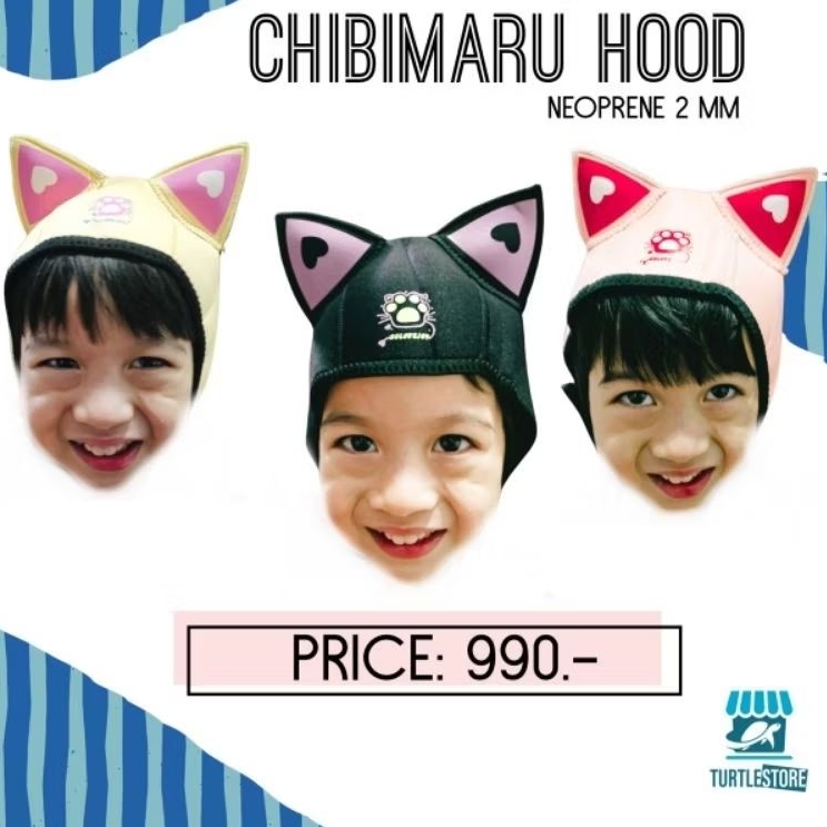 Chibimaru scuba hood neoprene​2mm หมวกดำน้ำสกูบ้า กันหนาว พร้อมส่ง