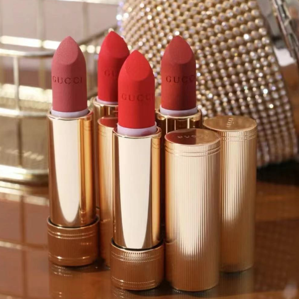 #208#505 Rouge A Levres Lipstick Matte Lip Colour ลิปสติกแมท เครื่องสำอาง Gucci