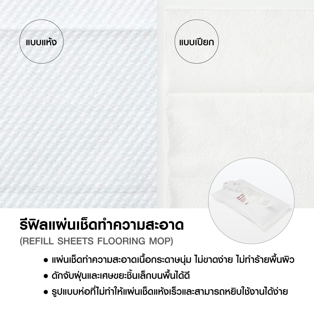 MUJI มูจิ หัวไม้ถูพื้น ไม้ต่อยาว ผ้าม็อบแห้ง/เปียก ราคา ถูกที่สุด ดีลบีเคเค แกลเลอรีภาพที่ 3