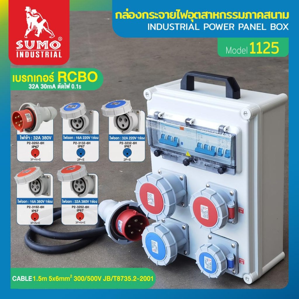 (ประกัน1ปี) กล่องกระจายไฟ ตู้ไฟสนาม เบรกเกอร์เซฟตี้คัท RCBO 16A ป้องกันไฟดูด ไฟรั่ว ไฟช็อต ป้องกันไฟฟ้าลัดวงจร SUMO - รูปที่ 7