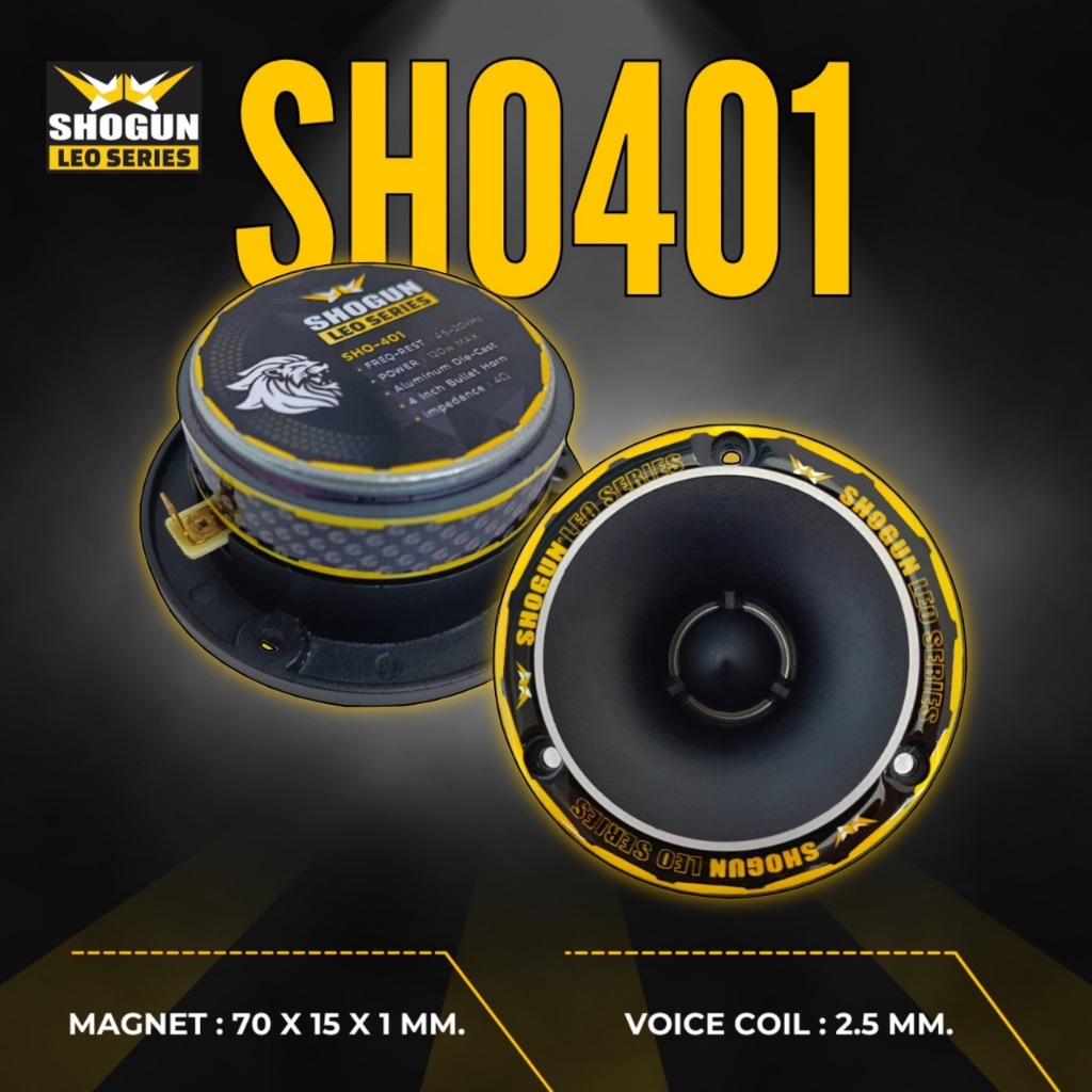 ทวิตเตอร์จาน แหลมจาน SHOGUN LEO SERIES รุ่น SHO401งานประกอบไทยอะไหล่คัดเกรด แหลมจานเสียงใสไม่แสบหู