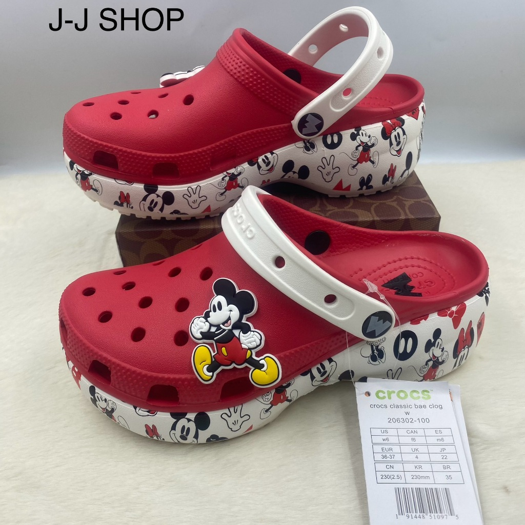 รองเท้าแตะcrocs แบบสวมสำหรับผู้หญิง น้ำหนักเบาใส่สบายไม่เจ็บเท้า ลายมือสวยมีทุกไซด์นะครับ