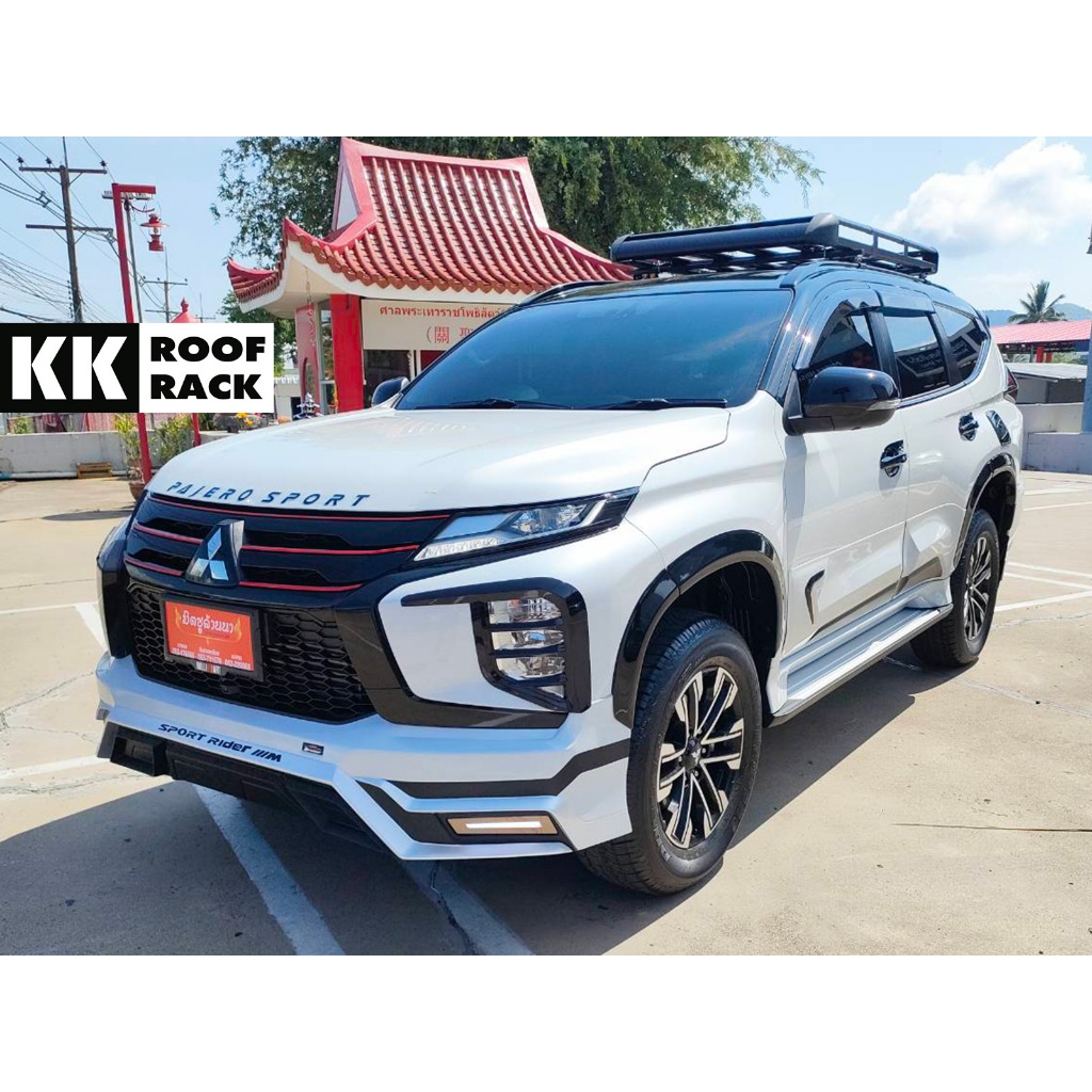 แร็คหลังคา พร้อมถาดอลูมิเนียม สำหรับ Mitsubishi new Pajero Sport ของใหม่ ไม่เจาะหลังคา
