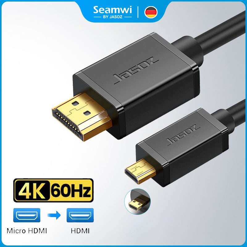 ⚡ส่งจาก กทม⚡Seamwi สายMicro HDMI to HDMI Cable 4K@60Hz สําหรับ PS5 โปรเจคเตอร์ GoPro สายวิดีโอ