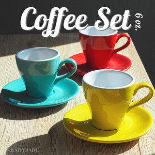 ชุดกาแฟเซรามิค ทรงทิวลิป 6oz ชุดกาแฟบาริสต้า  ชุดกาแฟร้อน แก…