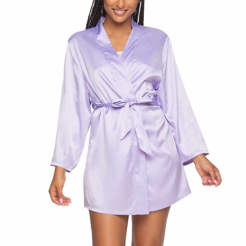เสื้อคลุมผ้าซาตินสีม่วง Felina Ladies' Chemise Robe