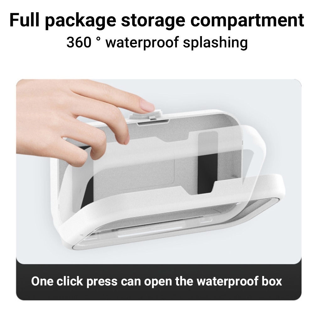 🔥ยอดนิยม🔥กล่องโทรศัพท์กันน้ำในห้องน้ำ เคสโทรศัพท์ ฝาครอบป้องกันห้องน้ำที่เก็บของ ที่วางโทรศัพท์หน้าจอสัมผัสแบบติดผนัง - รูปที่ 6