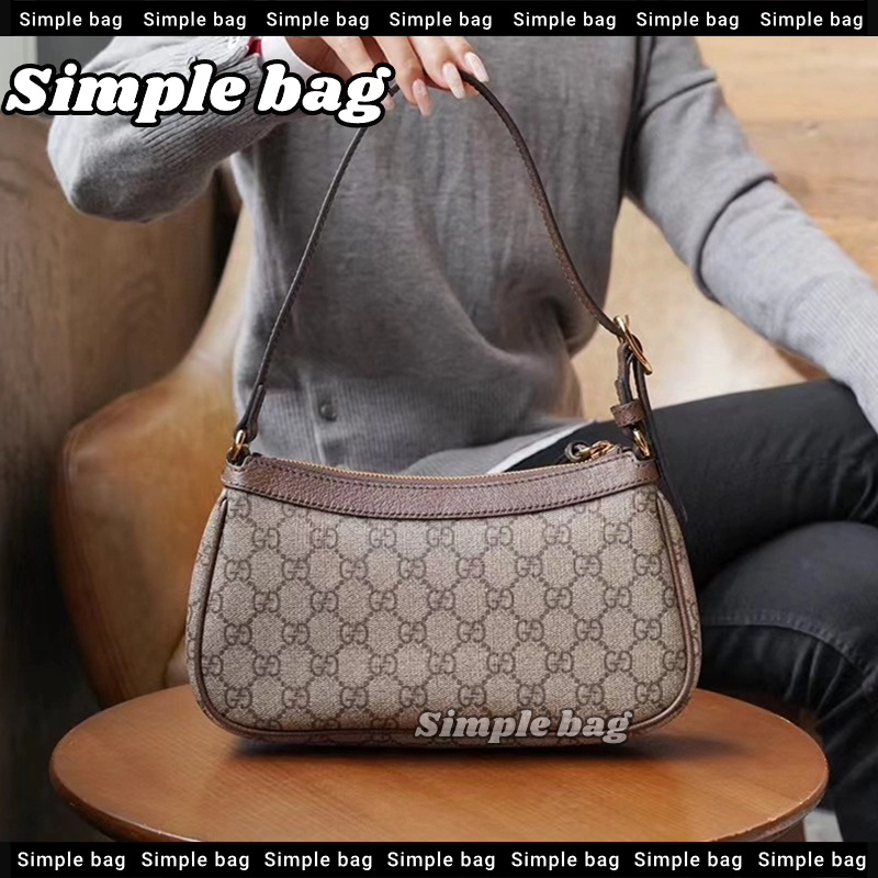 💯กุชชี่💥GUCCI Ophidia Small Handbag Hobo bag กระเป๋าสะพายเดี่ยว #Simple bag
