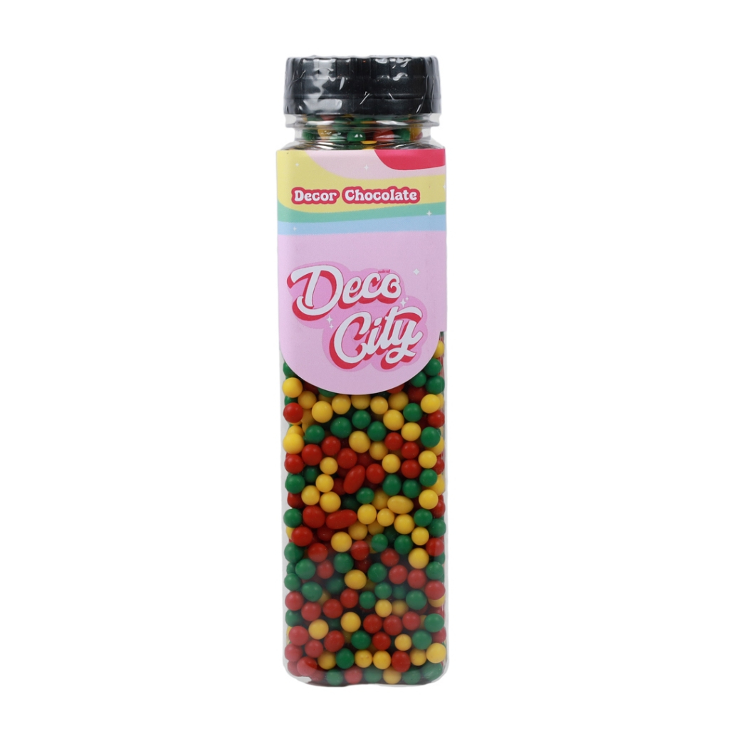 Chococity ข้าวพองเคลือบช็อกโกแลต สี Toy Mix Rice Crispies สำหรับตกแต่งเค้กและเครื่องดื่ม กระปุกใหญ่สุดคุ้ม 150 กรัม