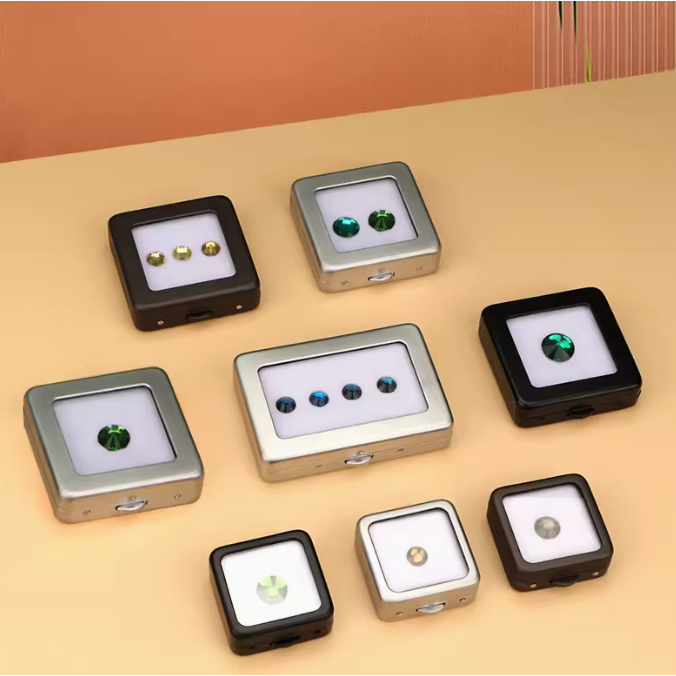 พรีเมียม กล่องใส่พลอย เพชร อัญมณี Metal Case Gem Diamond Jewelry Loose Stone Box
