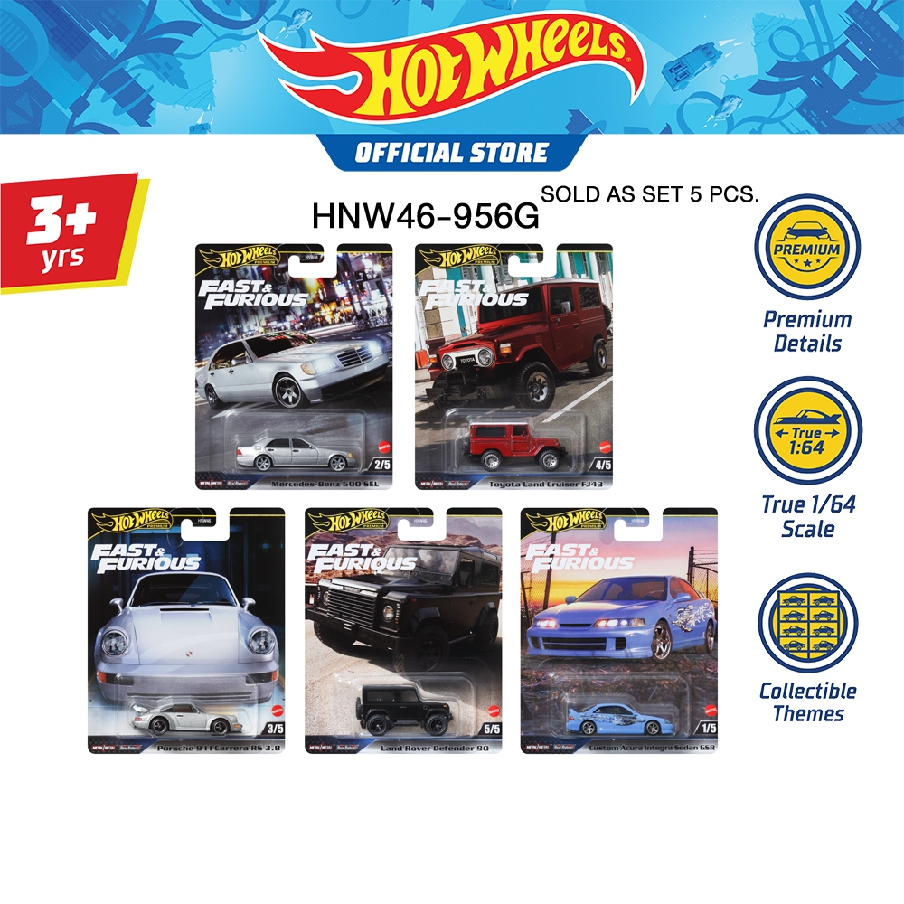Hot Wheels Fast & Furious Sold As Set 5 Cars ฮอตวีล รถรุ่นฟาสต์แอนด์ฟิวเรียส ขายยกชุด 5 คัน  HNW46 (