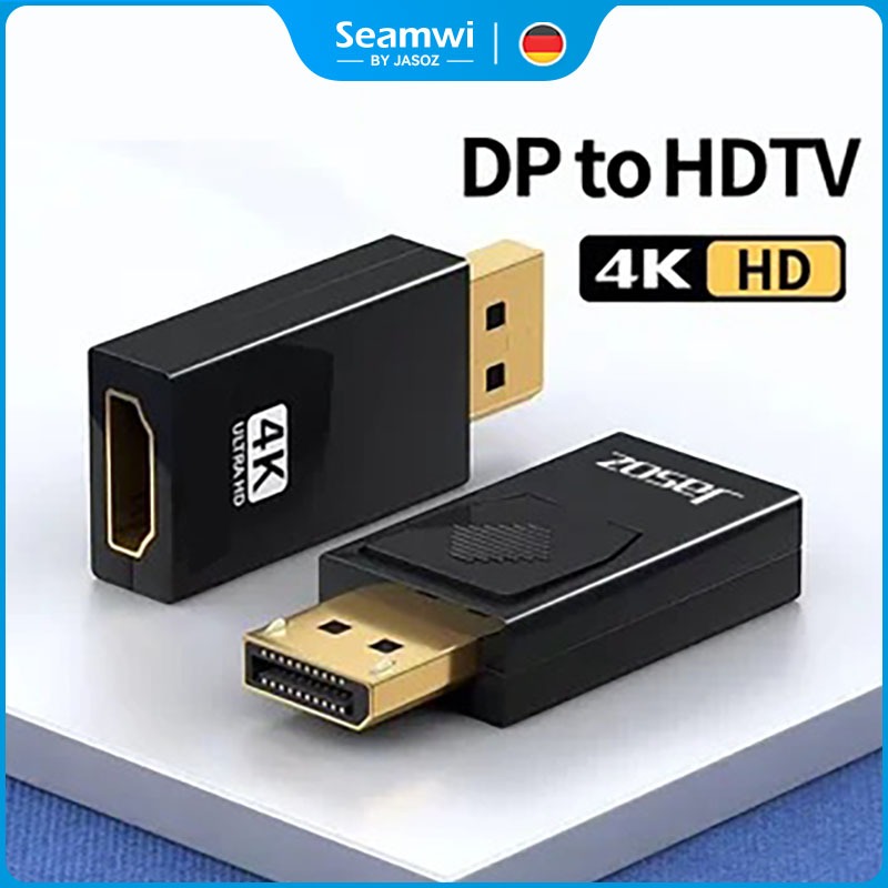 Seamwi อะแดปเตอร์แปลงเสียงวิดีโอ DP เป็น HDMI 4K DP อะแดปเตอร์ โปรเจคเตอร์  พอร์ตแสดงผลเป็น HDMI
