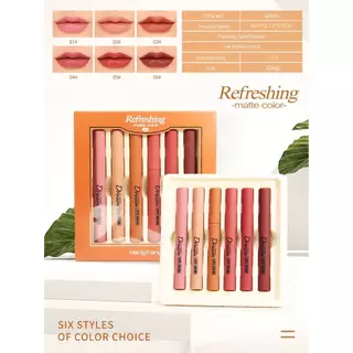 Heng Fang Refreshing Matte Colors Lipstick เซตลิปสติกแมทต์ สีสันสดใส เนียนนุ่ม กลบสีริมฝีปากแนบสนิท