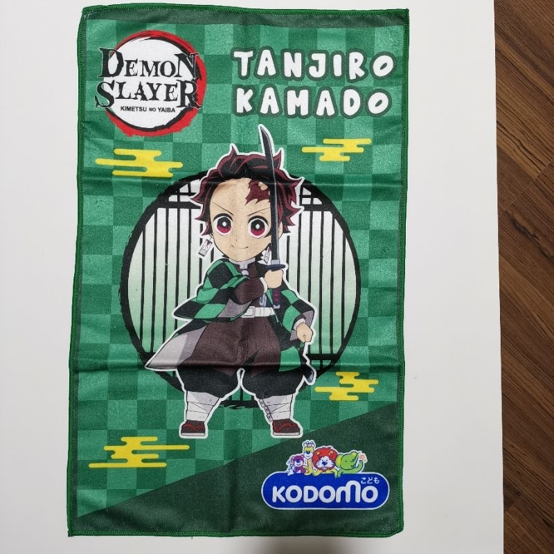 ผ้าเช็ดตัว ดาบพิฆาตอสูร tanjiro kamado คามาโดะ ทันจิโร่ ของพรีเมี​ยม​แท้จาก kodomo